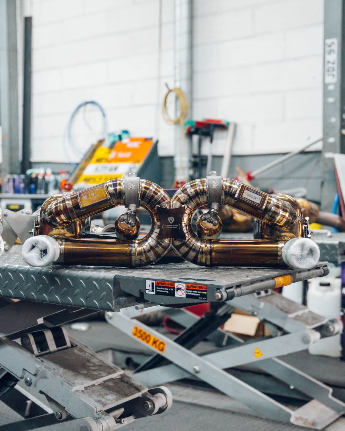 Valvetronic headers ready to fit on a Ferrari 488 Pista
